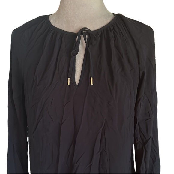 Lilly Pulitzer Willa Onyx Black Tie Neck Blouse - S - Picture 4 of 12